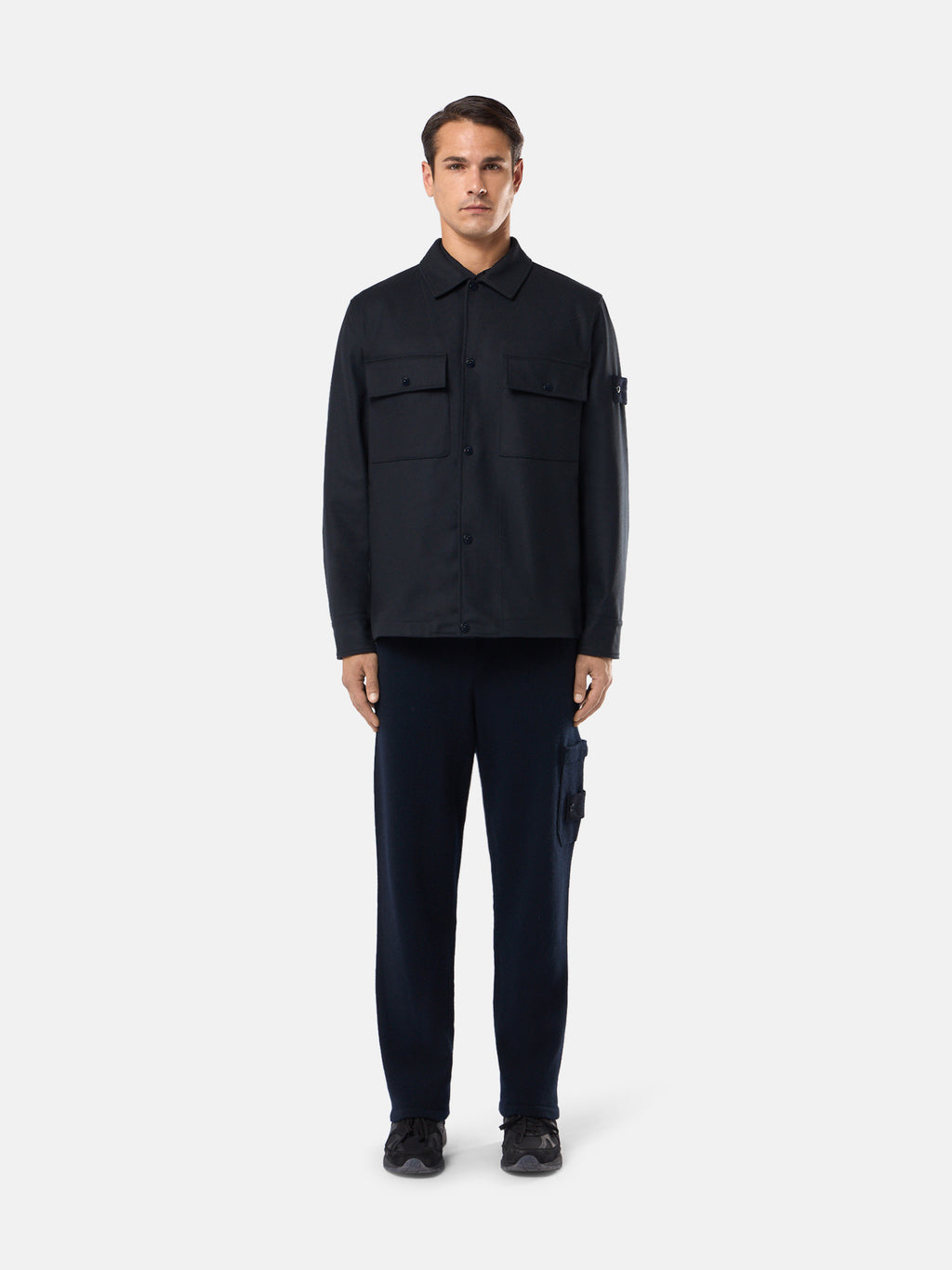 120F4 WOOL NYLON FLANNEL_STONE ISLAND GHOST PIECE