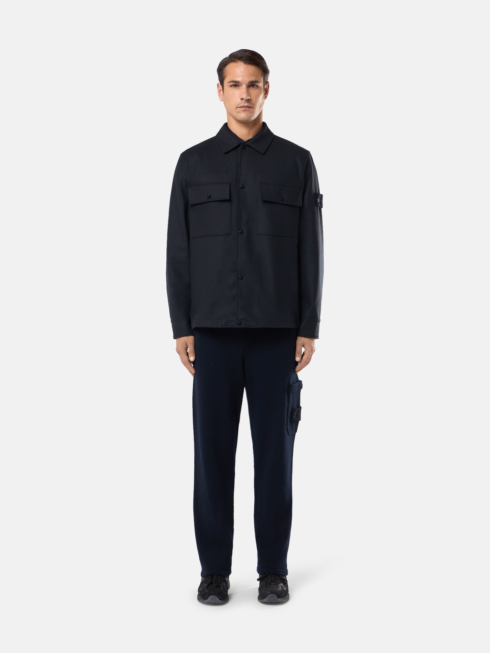 120F4 WOOL NYLON FLANNEL_STONE ISLAND GHOST PIECE