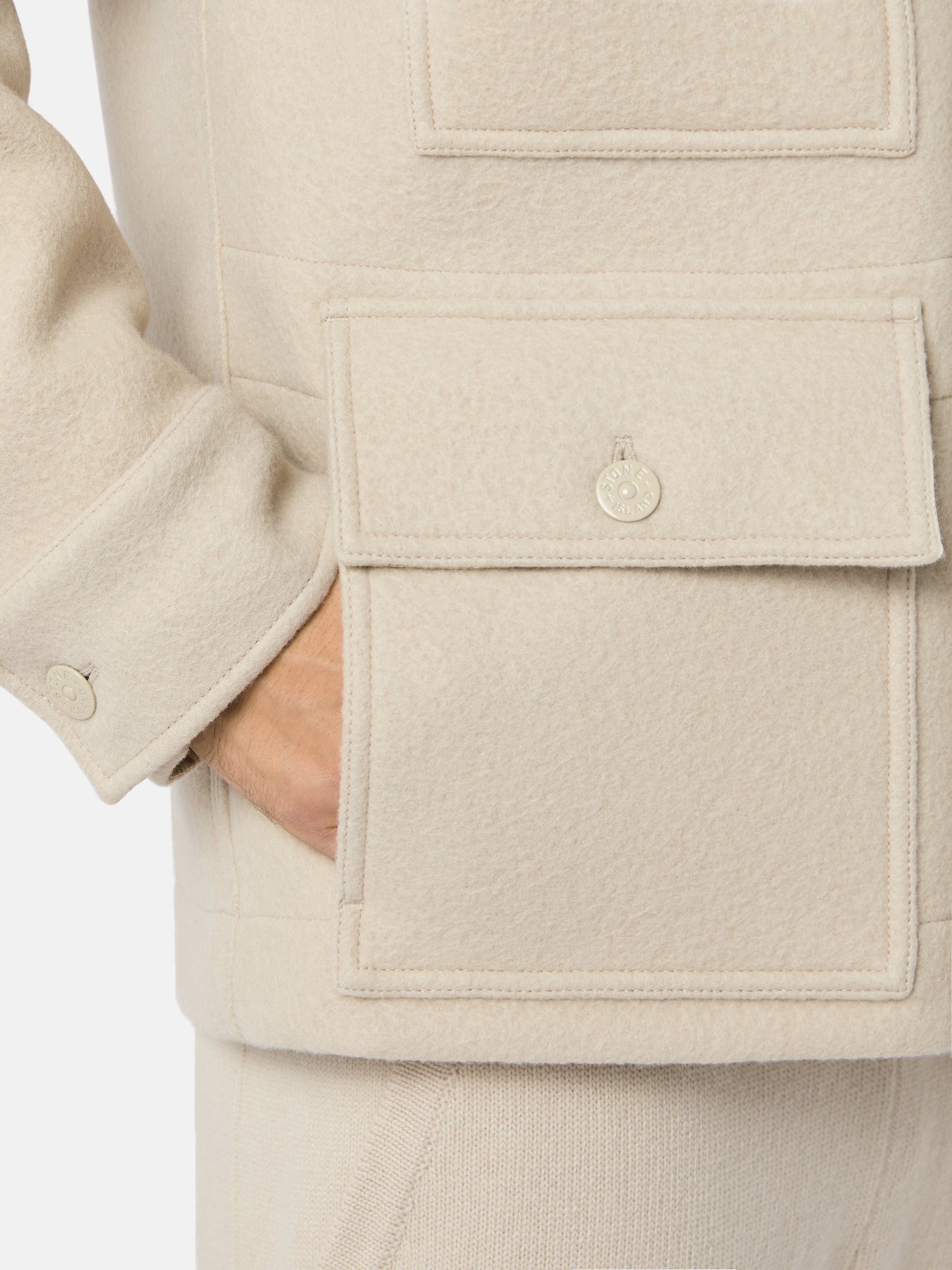 455F5 HEAVY MELTON_STONE ISLAND GHOST