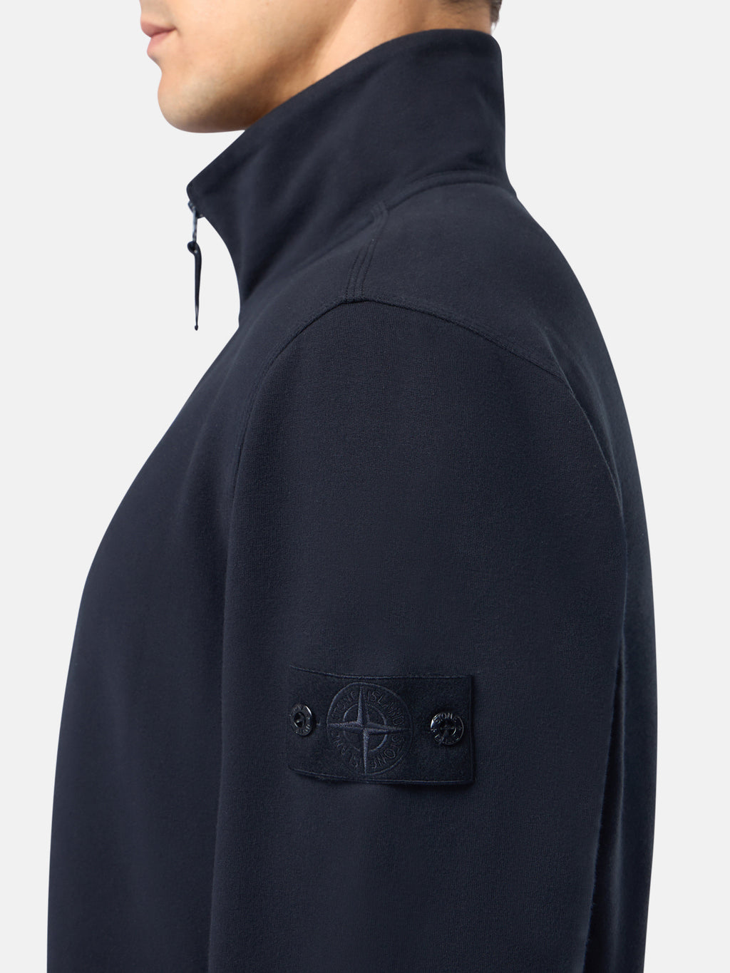 628F7 STRETCH ORGANIC COTTON FLEECE_STONE ISLAND GHOST