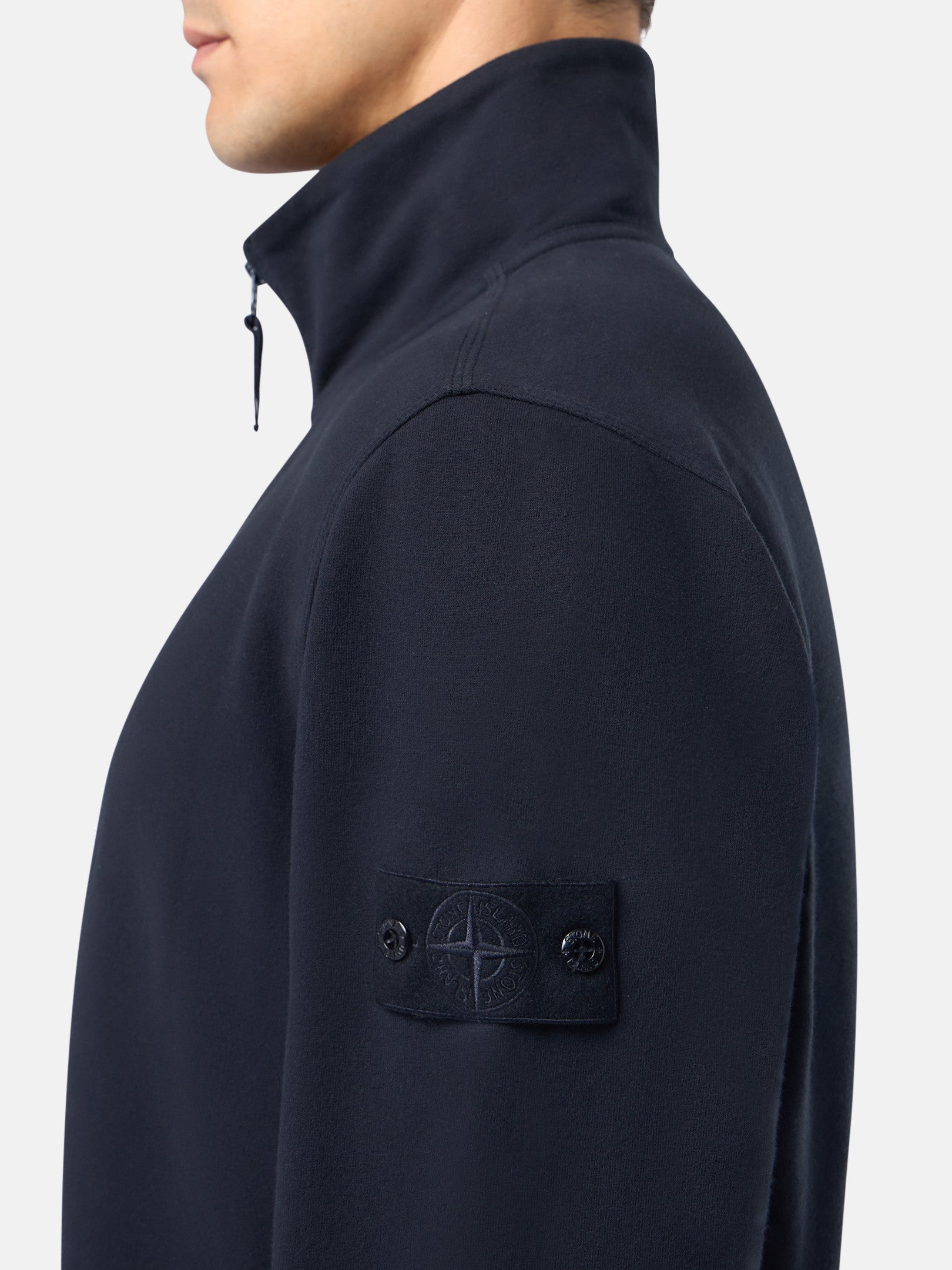 628F7 STRETCH ORGANIC COTTON FLEECE_STONE ISLAND GHOST