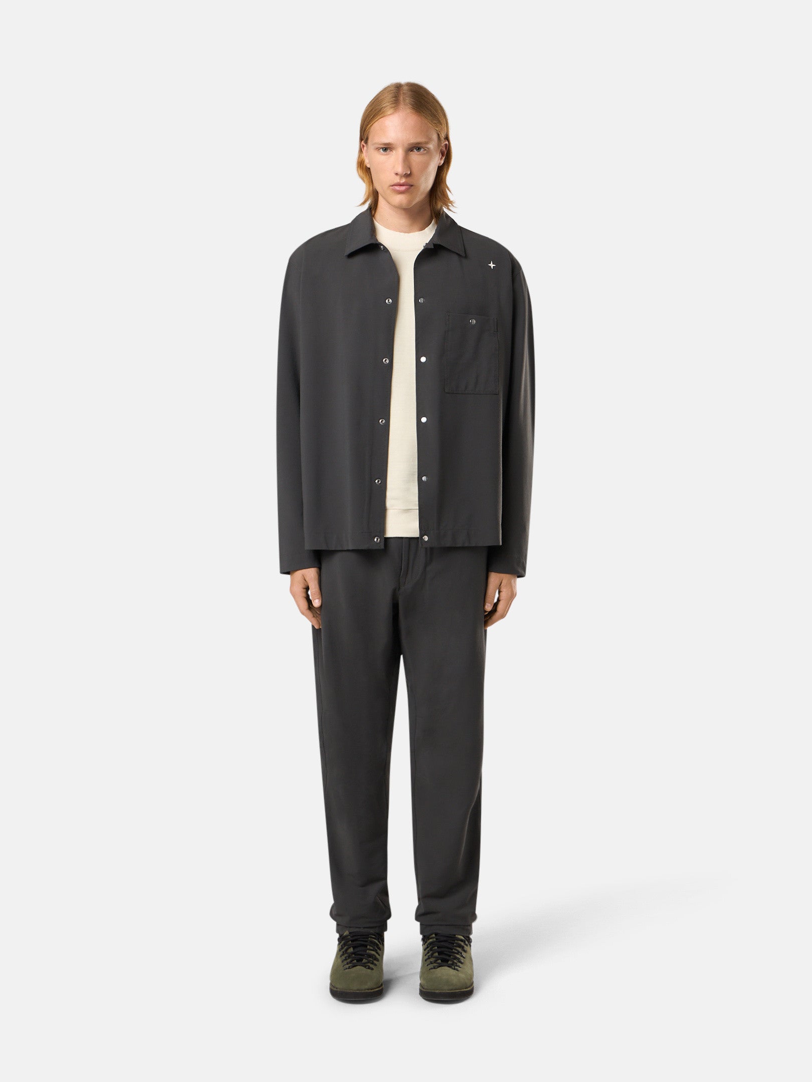 623G5 LIGHT STRETCH WOOL COTTON FLEECE_STONE ISLAND STELLINA