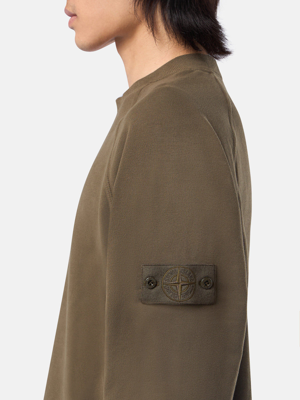 629F7 STRETCH ORGANIC COTTON FLEECE_STONE ISLAND GHOST
