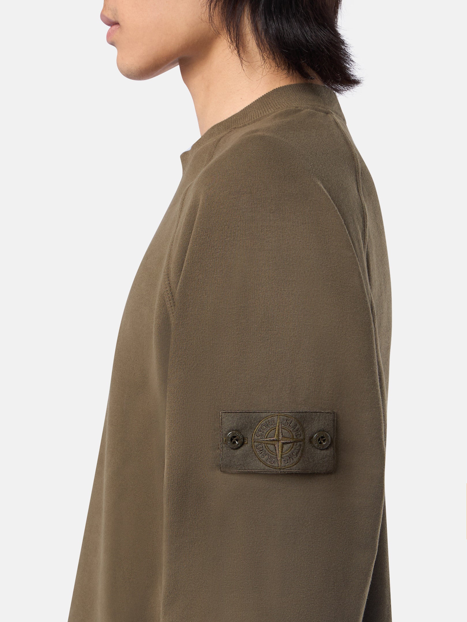 629F7 STRETCH ORGANIC COTTON FLEECE_STONE ISLAND GHOST