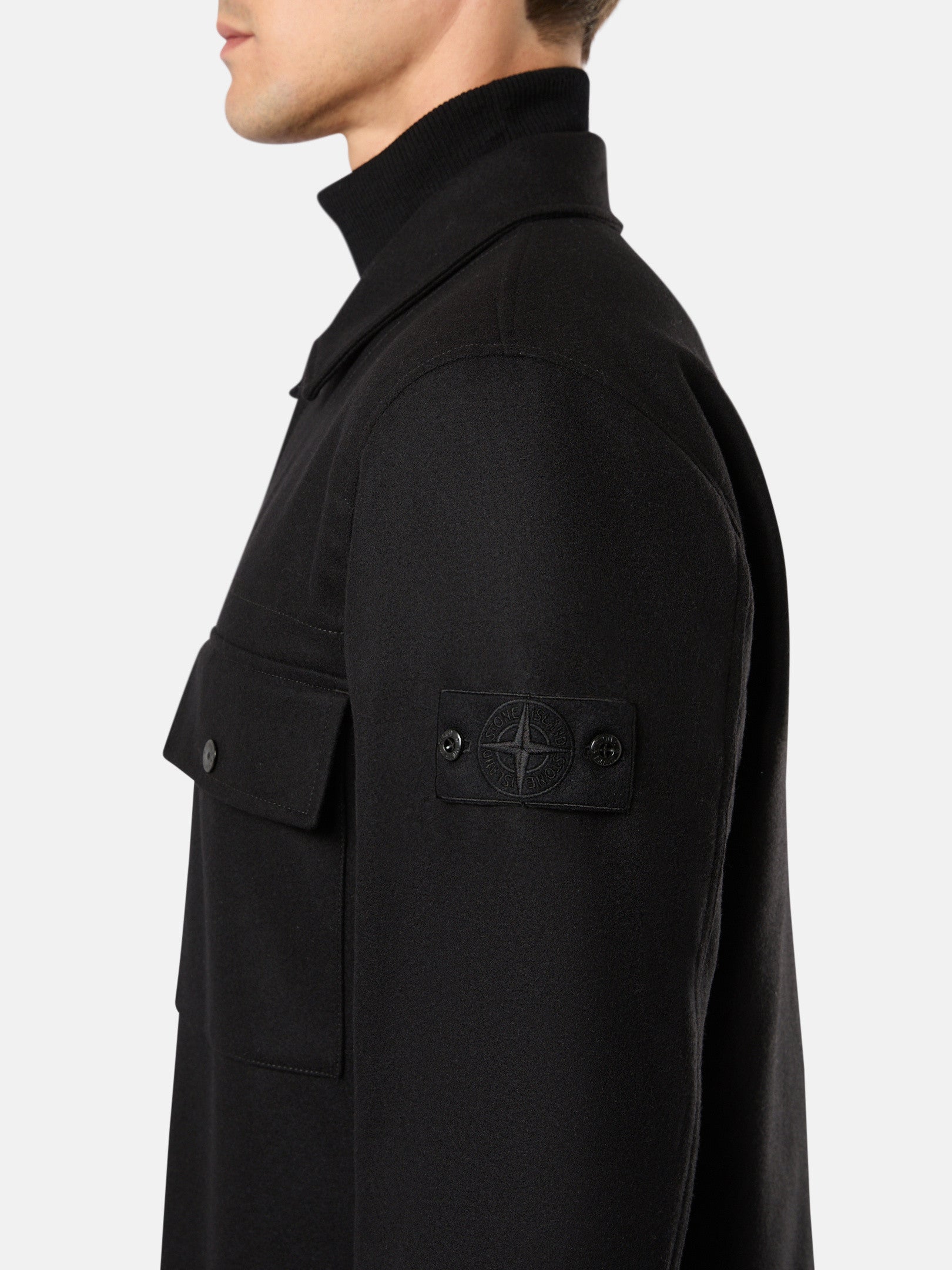 120F4 WOOL NYLON FLANNEL_STONE ISLAND GHOST PIECE