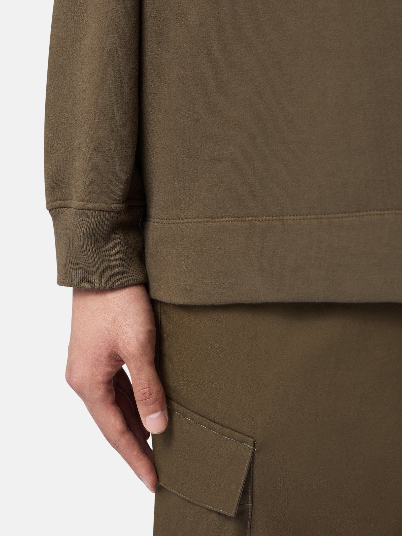 629F7 STRETCH ORGANIC COTTON FLEECE_STONE ISLAND GHOST
