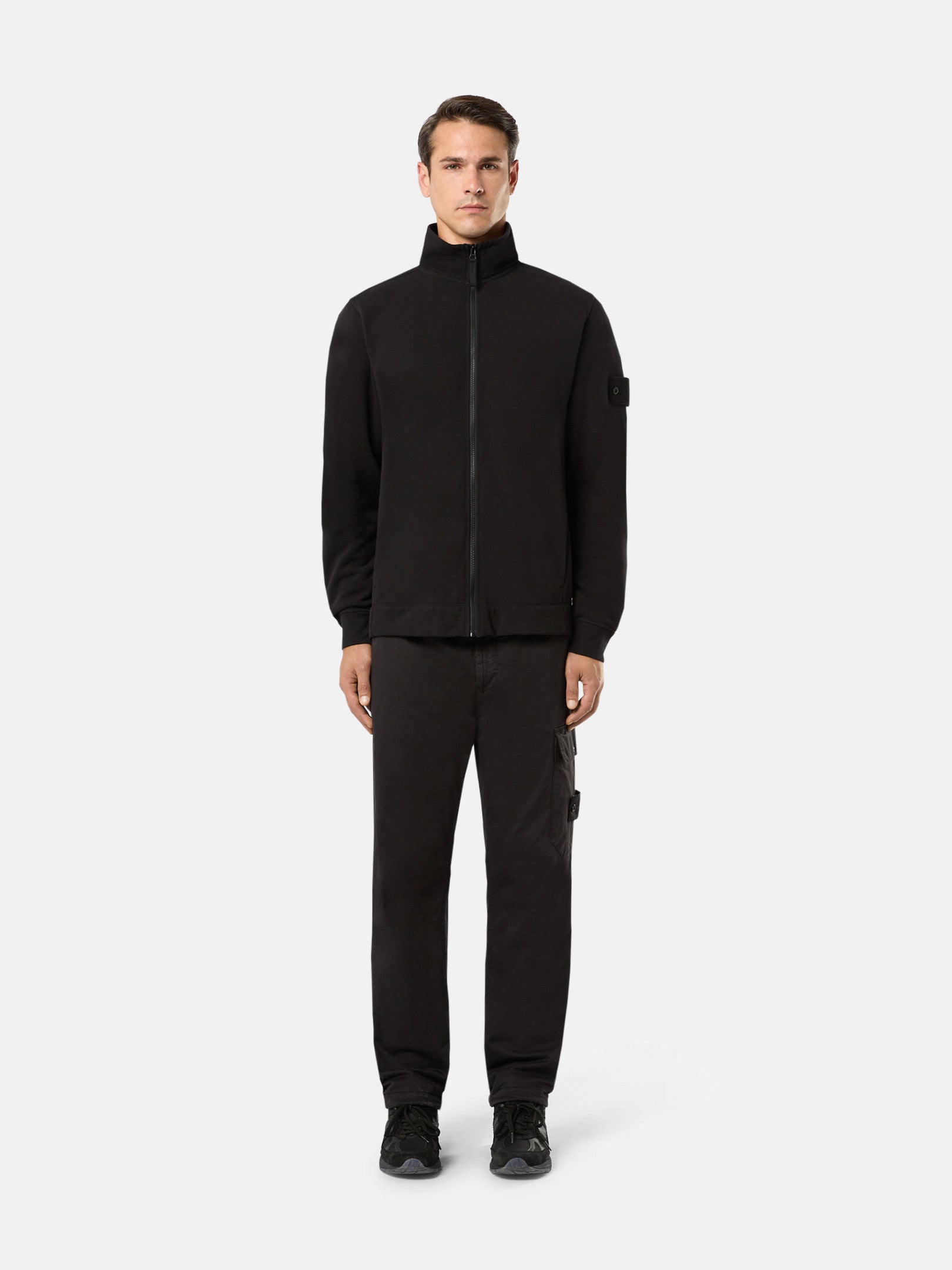 628F7 STRETCH ORGANIC COTTON FLEECE_STONE ISLAND GHOST