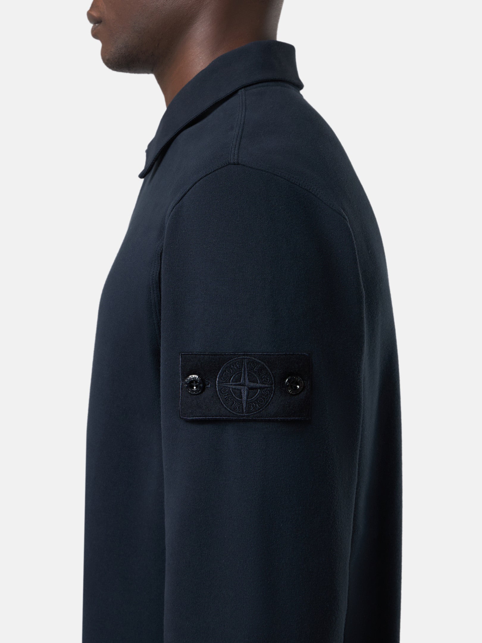 649F7 STRETCH ORGANIC COTTON FLEECE_STONE ISLAND GHOST