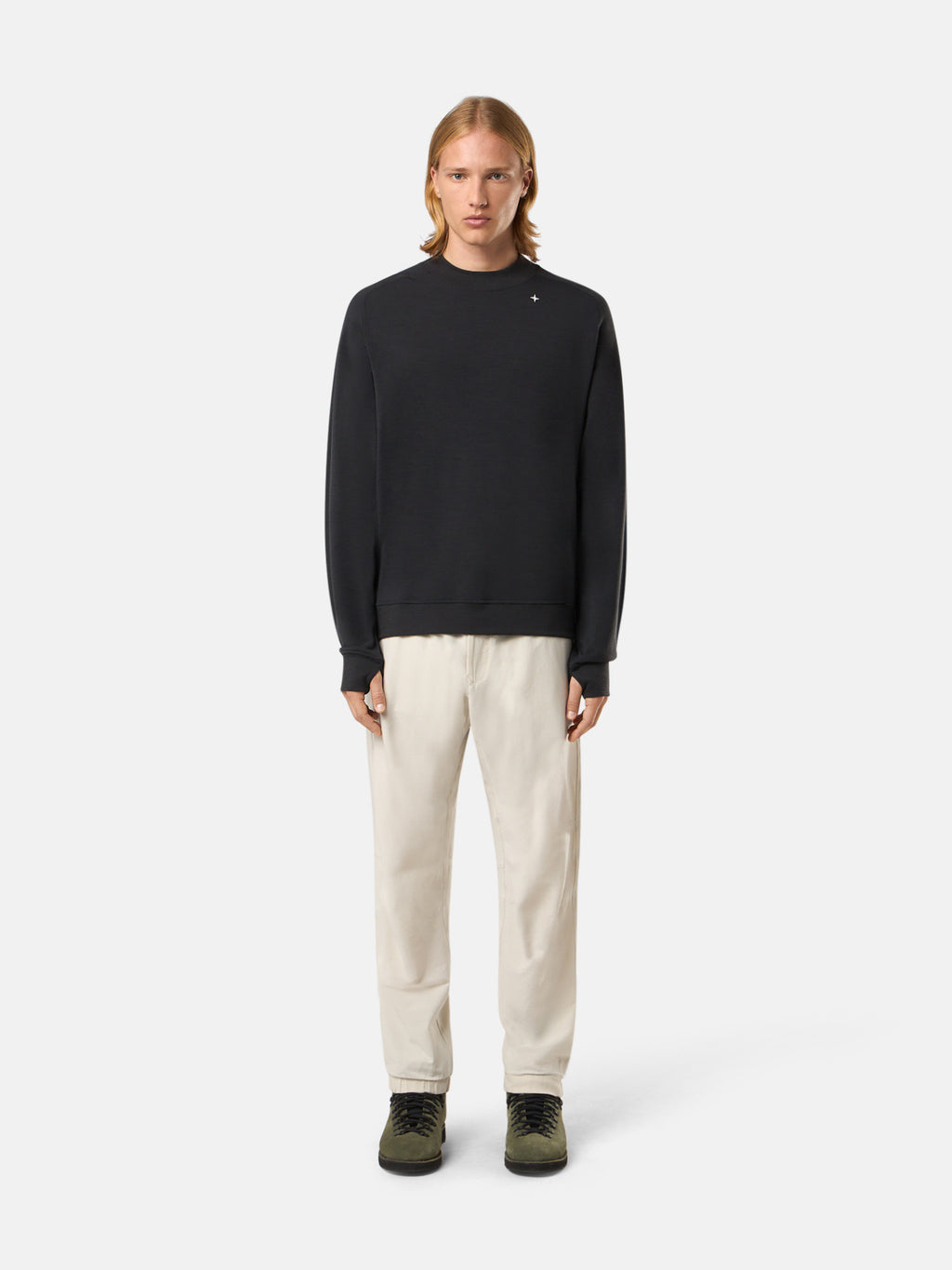 623G5 LIGHT STRETCH WOOL COTTON FLEECE_STONE ISLAND STELLINA