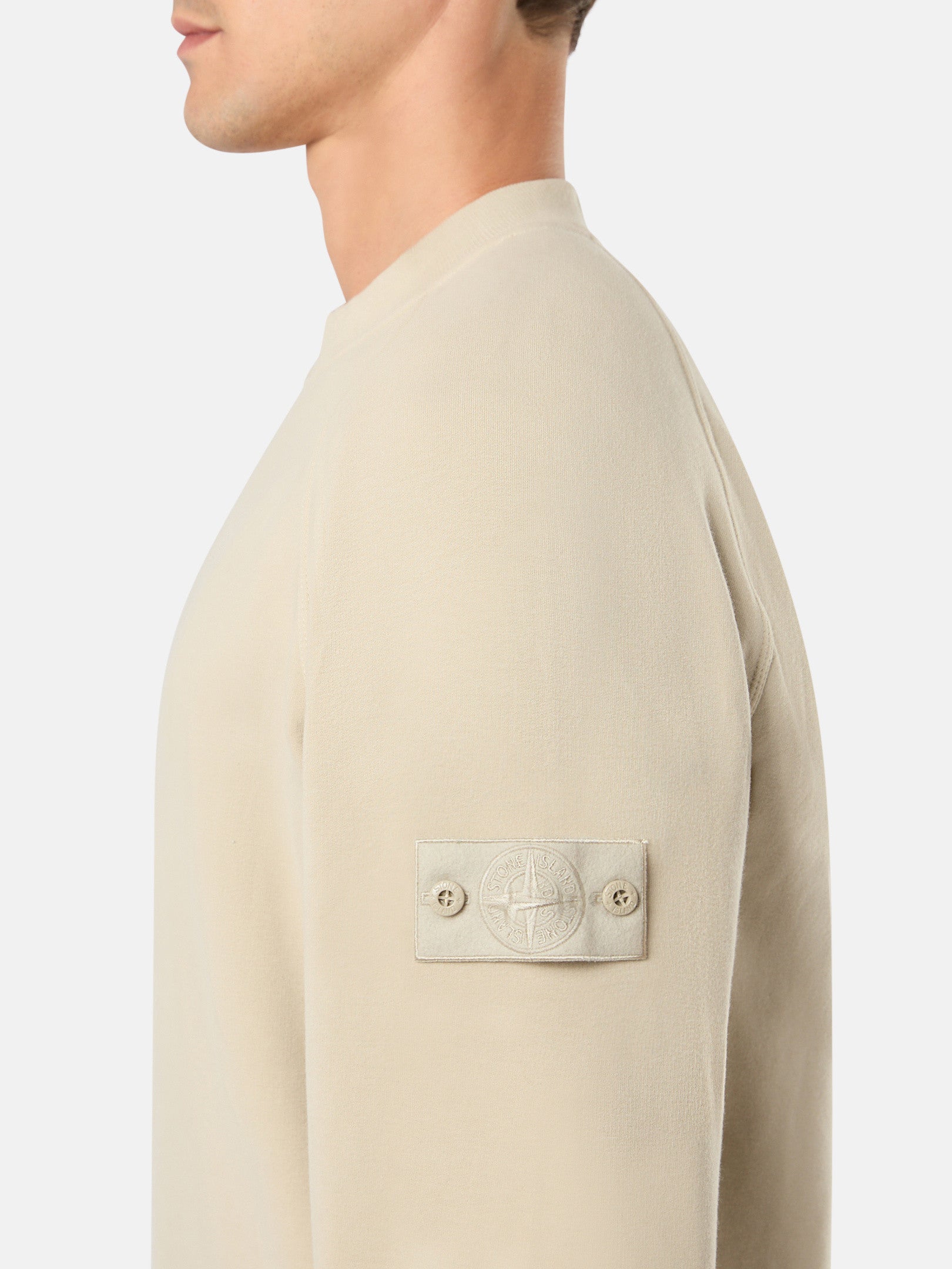 629F7 STRETCH ORGANIC COTTON FLEECE_STONE ISLAND GHOST