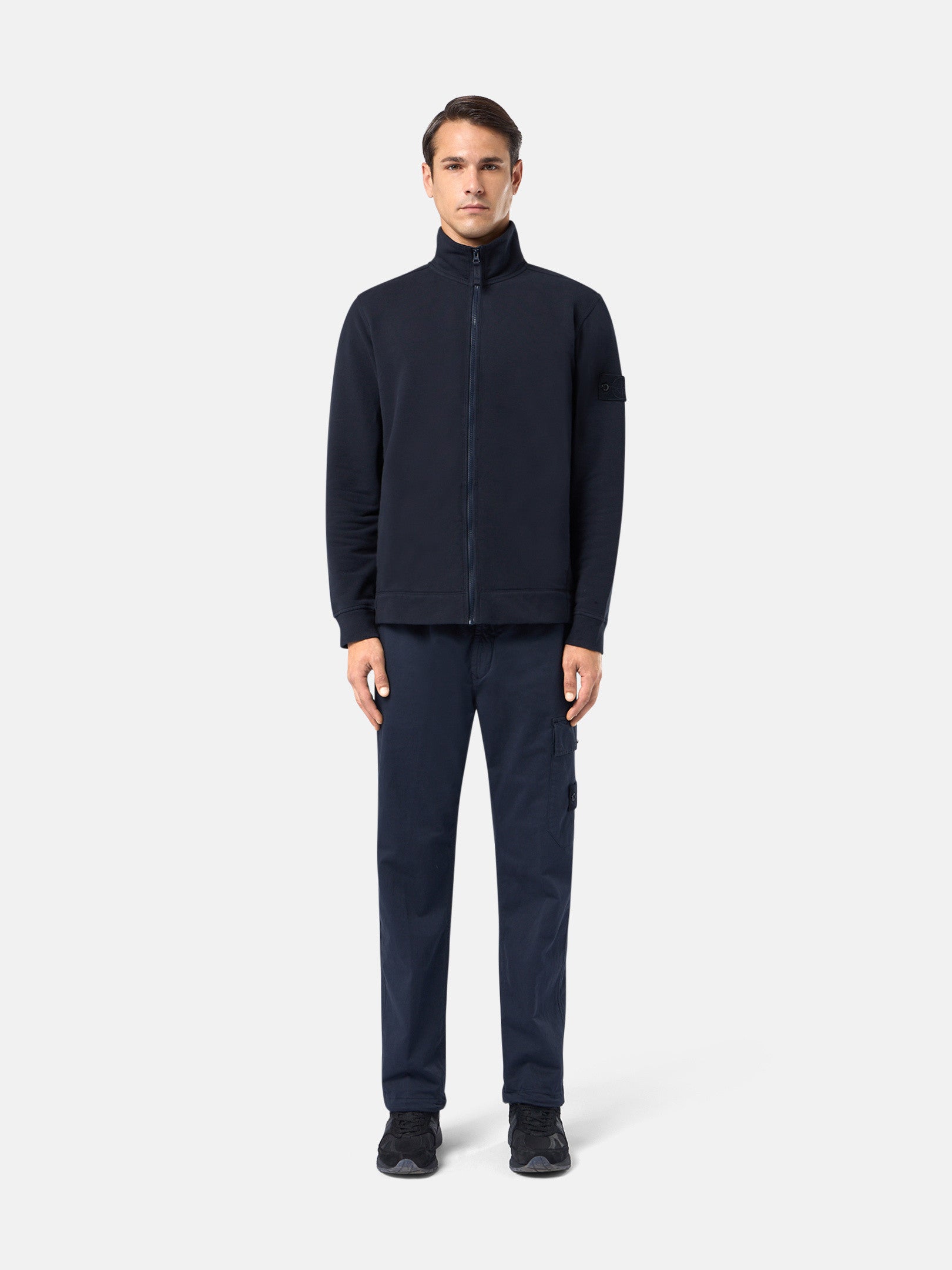 628F7 STRETCH ORGANIC COTTON FLEECE_STONE ISLAND GHOST