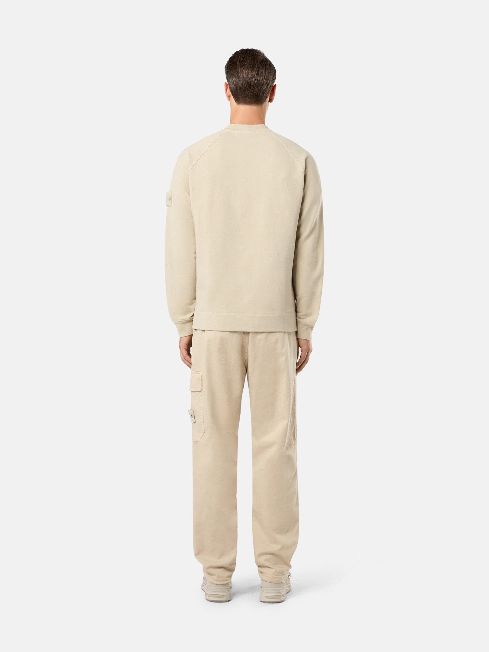 629F7 STRETCH ORGANIC COTTON FLEECE_STONE ISLAND GHOST