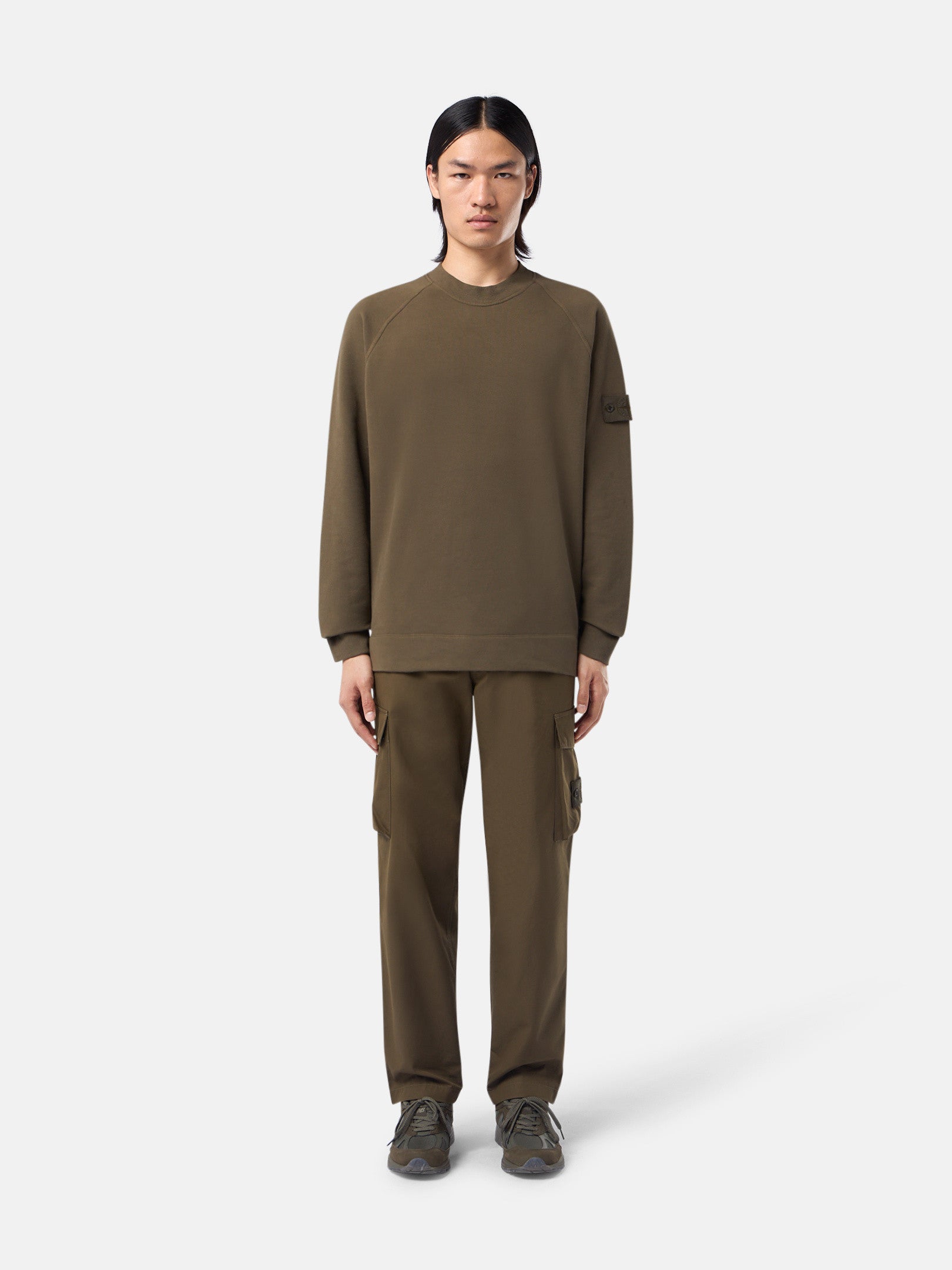 629F7 STRETCH ORGANIC COTTON FLEECE_STONE ISLAND GHOST