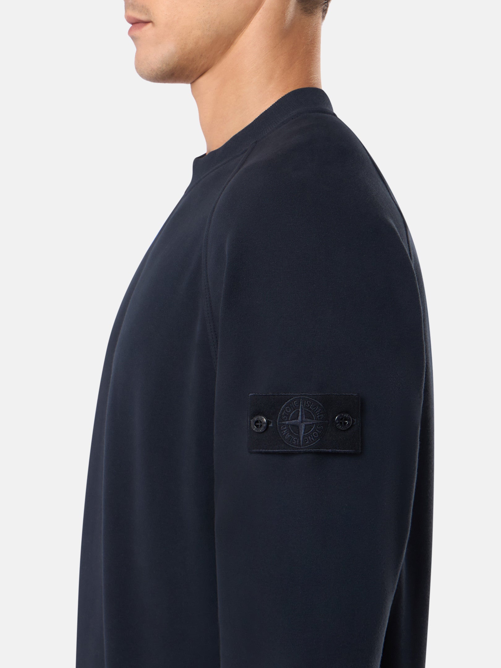 629F7 STRETCH ORGANIC COTTON FLEECE_STONE ISLAND GHOST