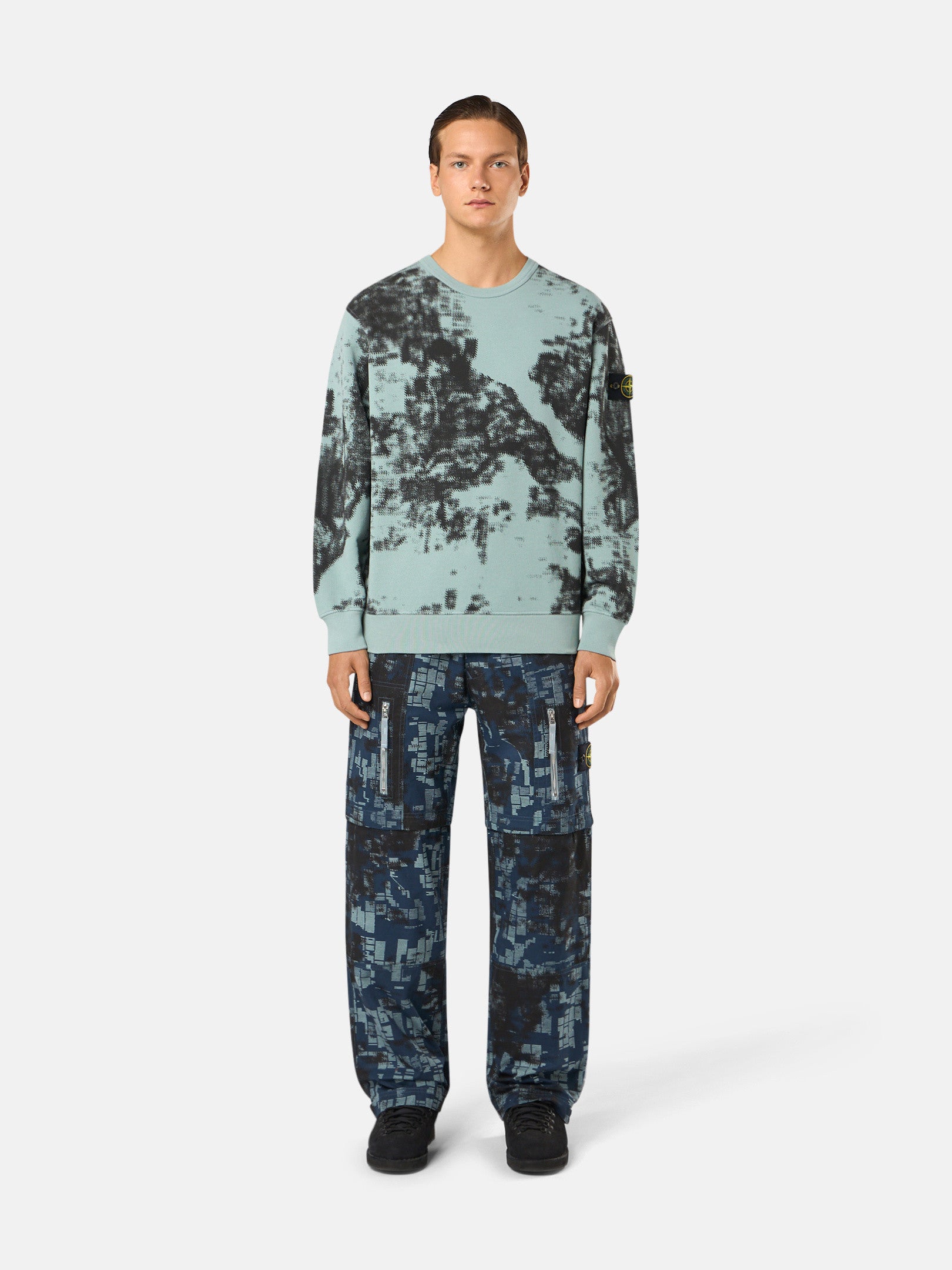 669E3 CAMOUFLAGE ORGANIC COTTON DIAGONAL FLEECE