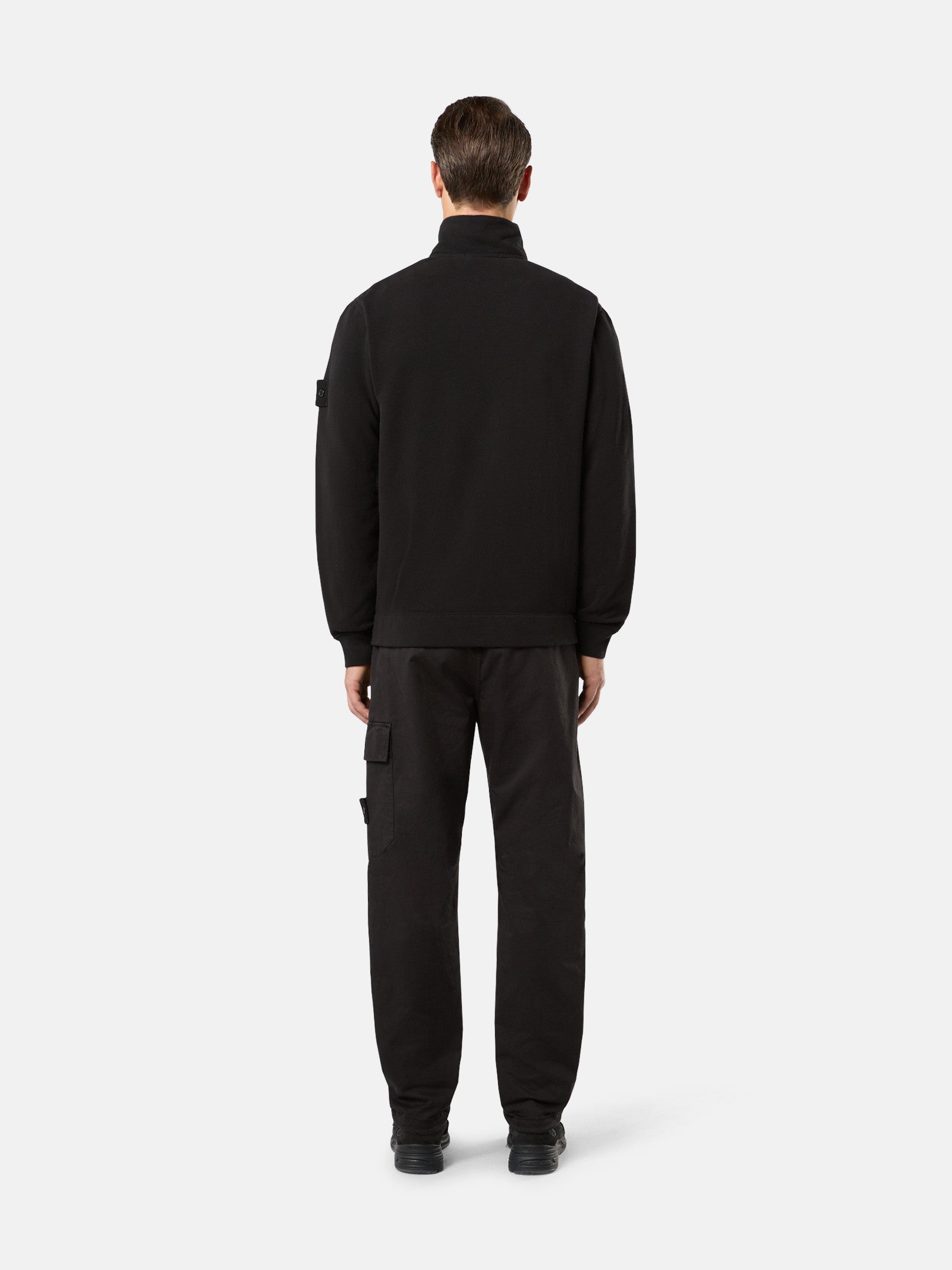 628F7 STRETCH ORGANIC COTTON FLEECE_STONE ISLAND GHOST