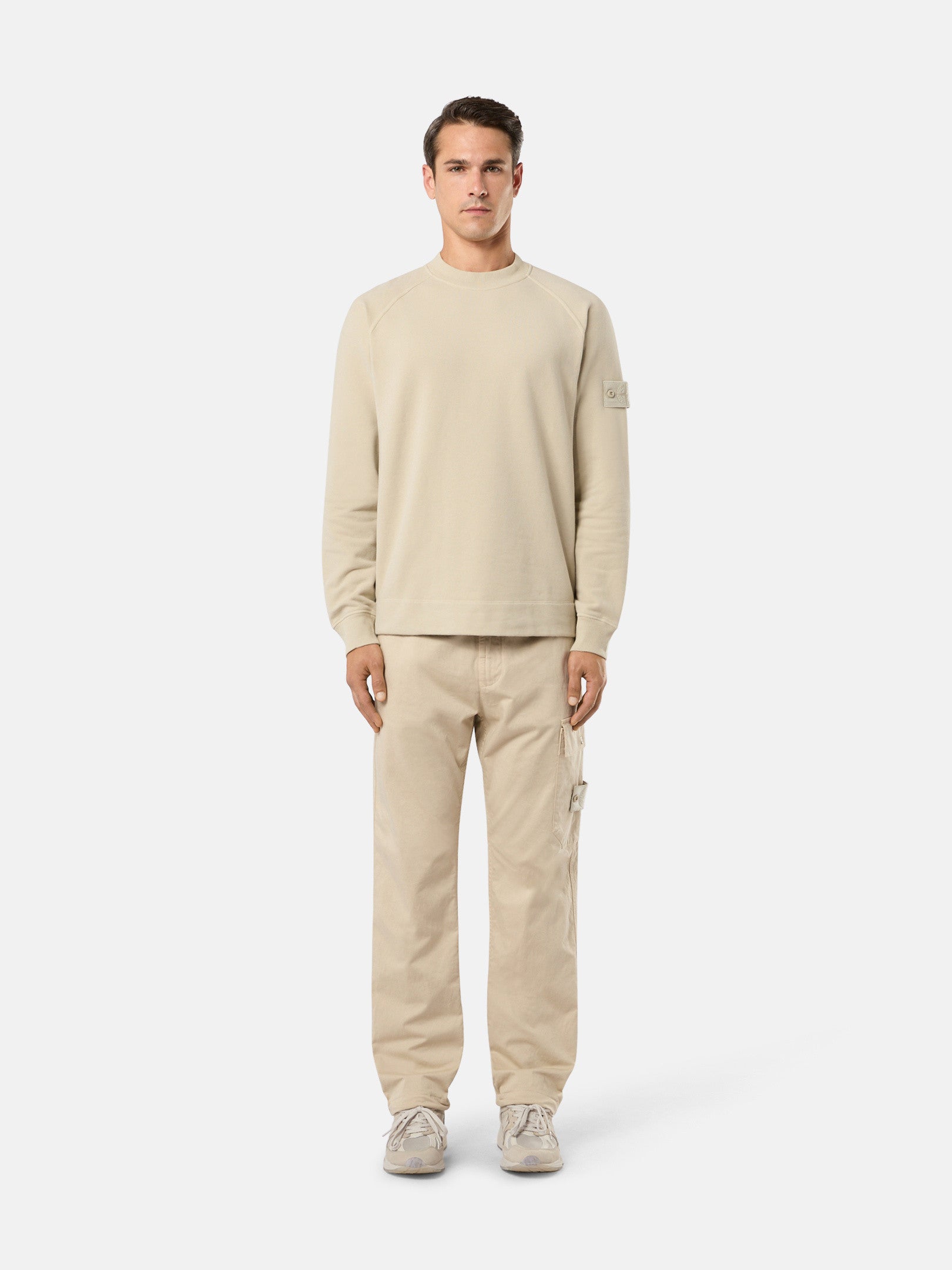 629F7 STRETCH ORGANIC COTTON FLEECE_STONE ISLAND GHOST