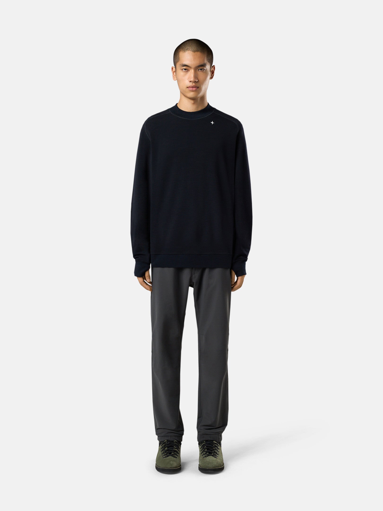 623G5 LIGHT STRETCH WOOL COTTON FLEECE_STONE ISLAND STELLINA