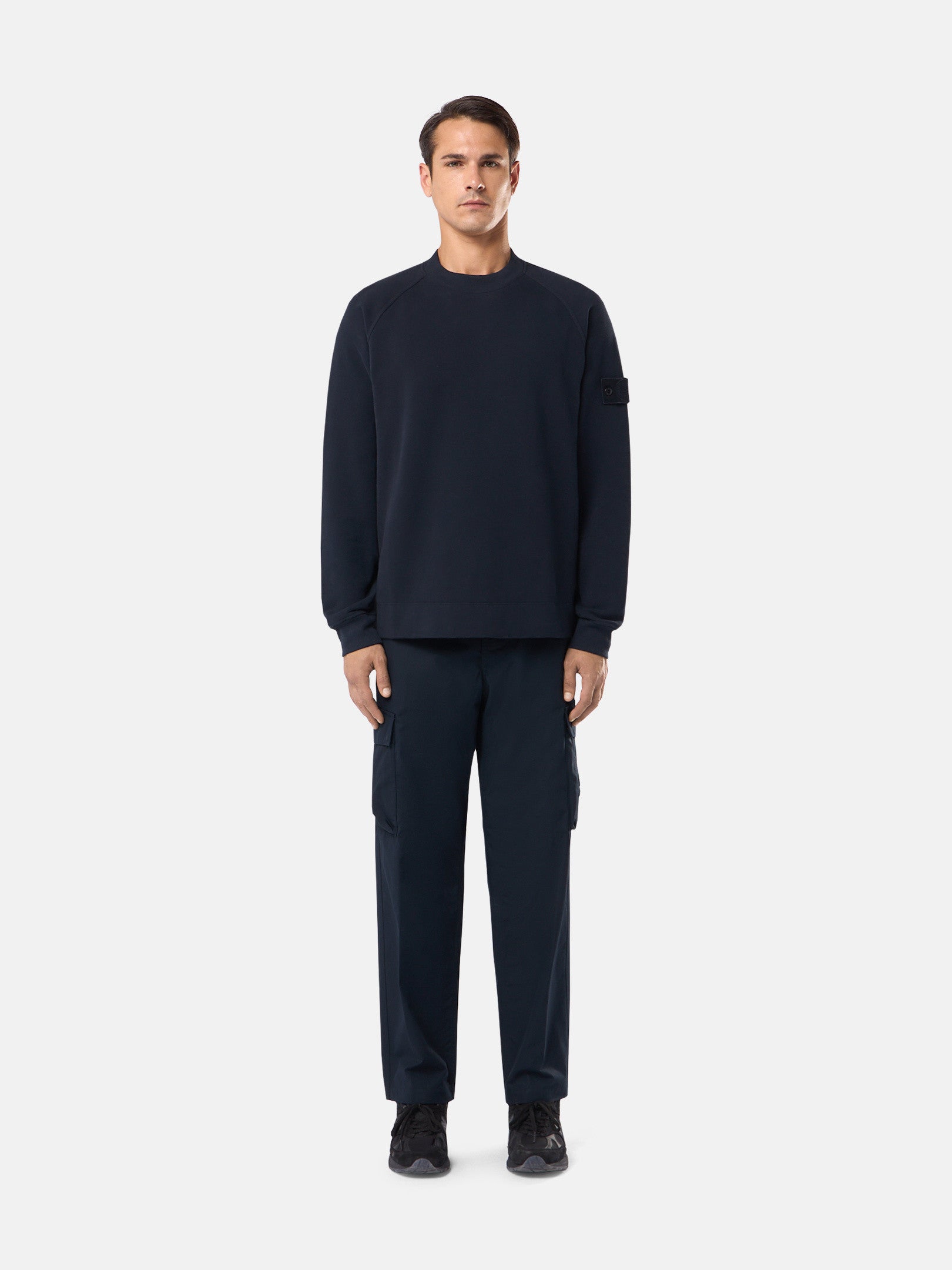629F7 STRETCH ORGANIC COTTON FLEECE_STONE ISLAND GHOST