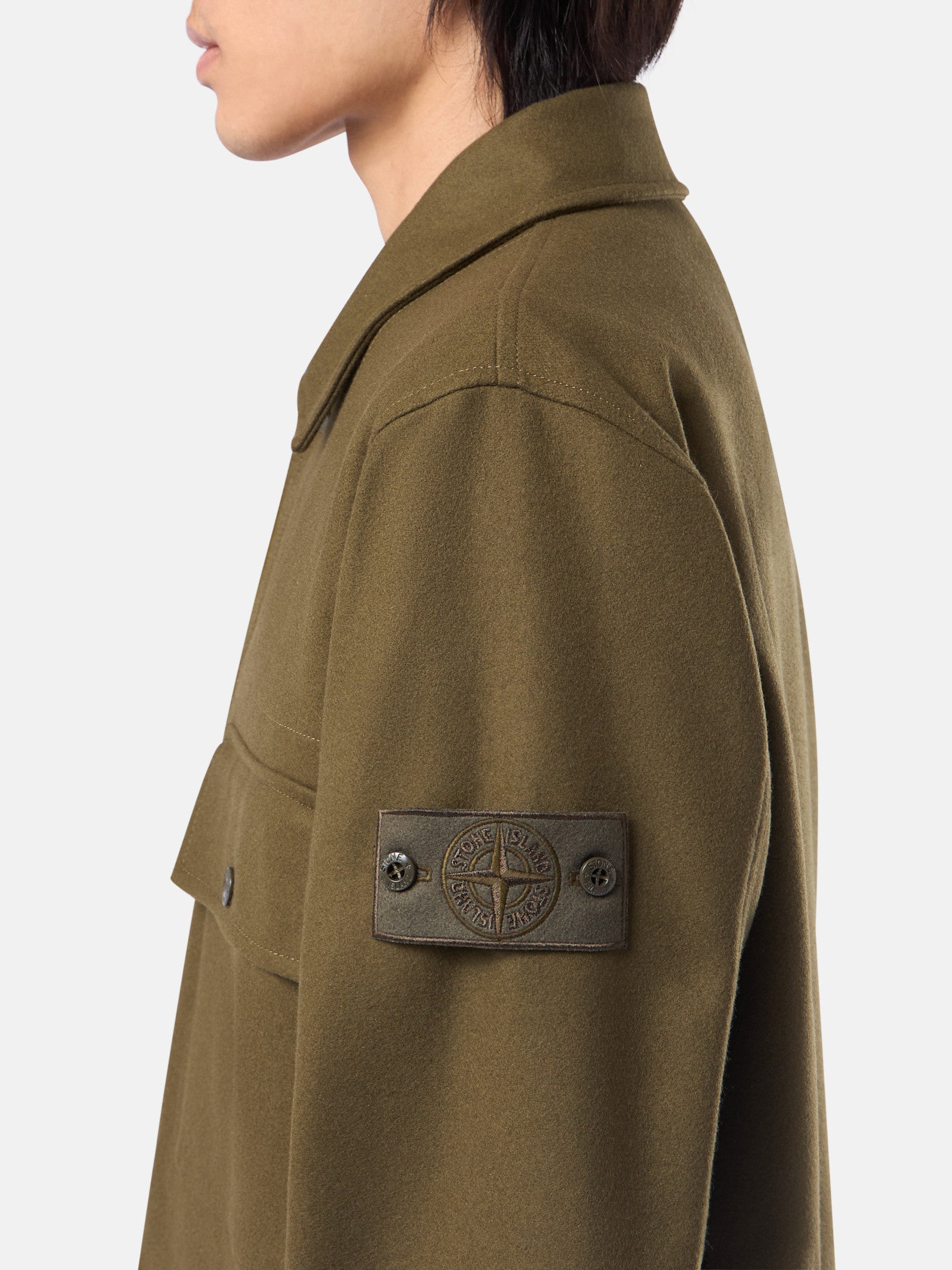 120F4 WOOL NYLON FLANNEL_STONE ISLAND GHOST PIECE