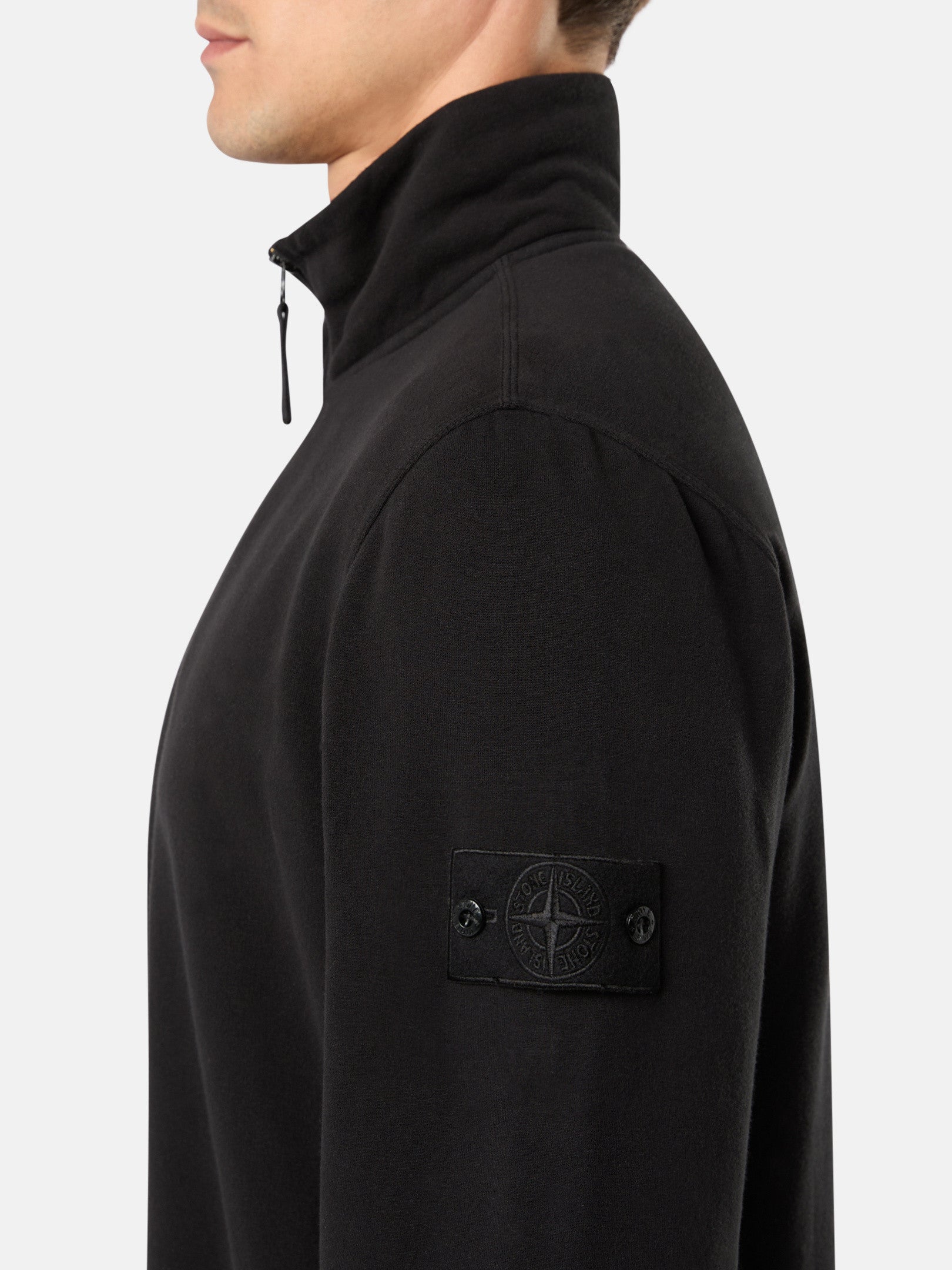 628F7 STRETCH ORGANIC COTTON FLEECE_STONE ISLAND GHOST