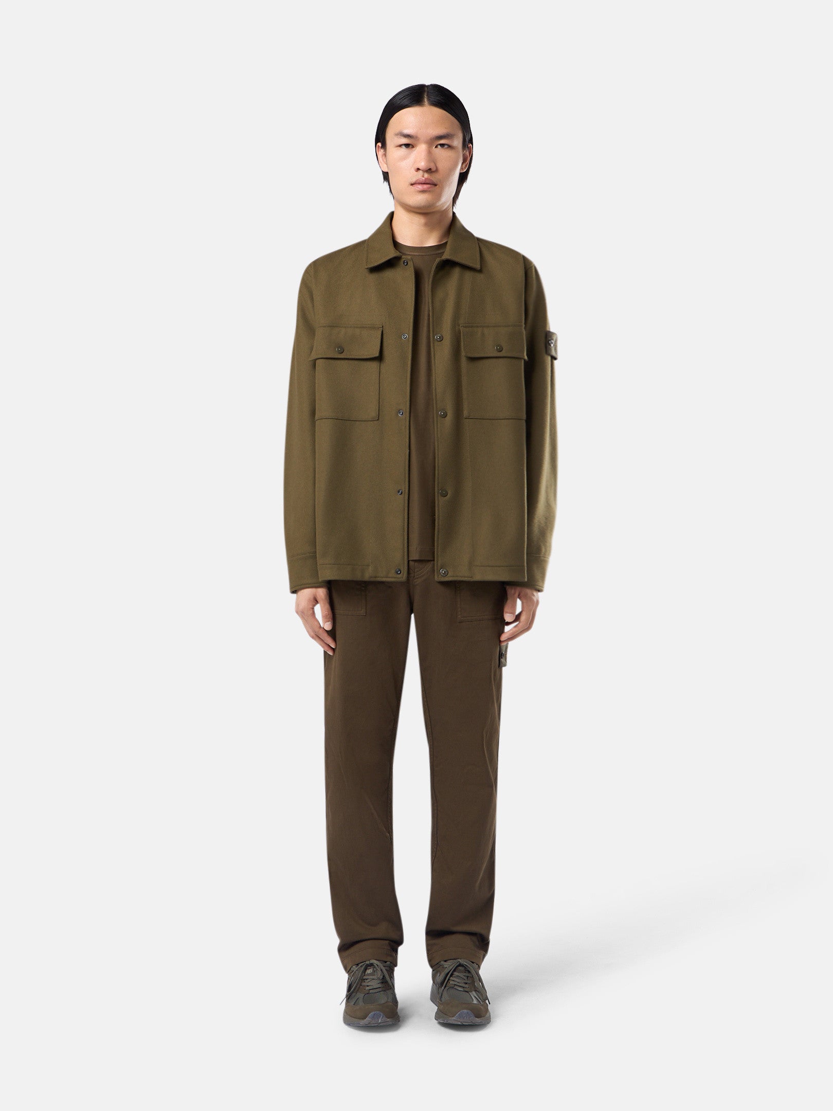 120F4 WOOL NYLON FLANNEL_STONE ISLAND GHOST PIECE