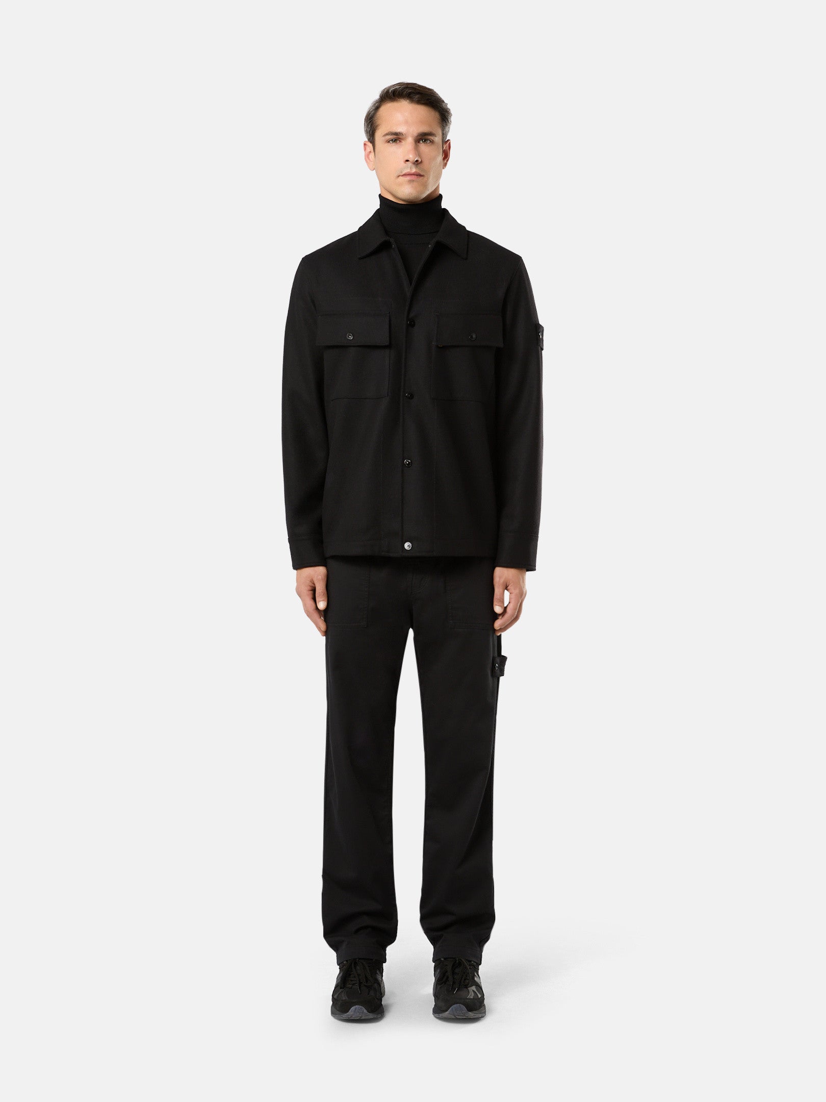 120F4 WOOL NYLON FLANNEL_STONE ISLAND GHOST PIECE