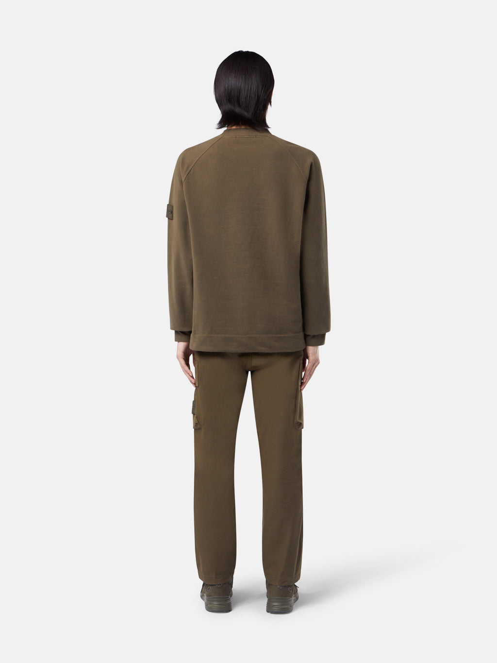 629F7 STRETCH ORGANIC COTTON FLEECE_STONE ISLAND GHOST