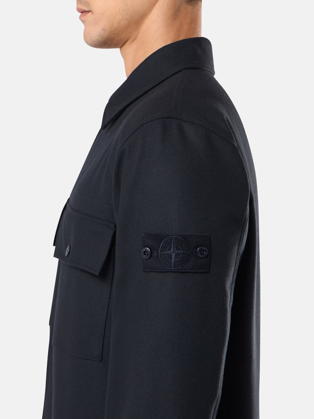 120F4 WOOL NYLON FLANNEL_STONE ISLAND GHOST PIECE