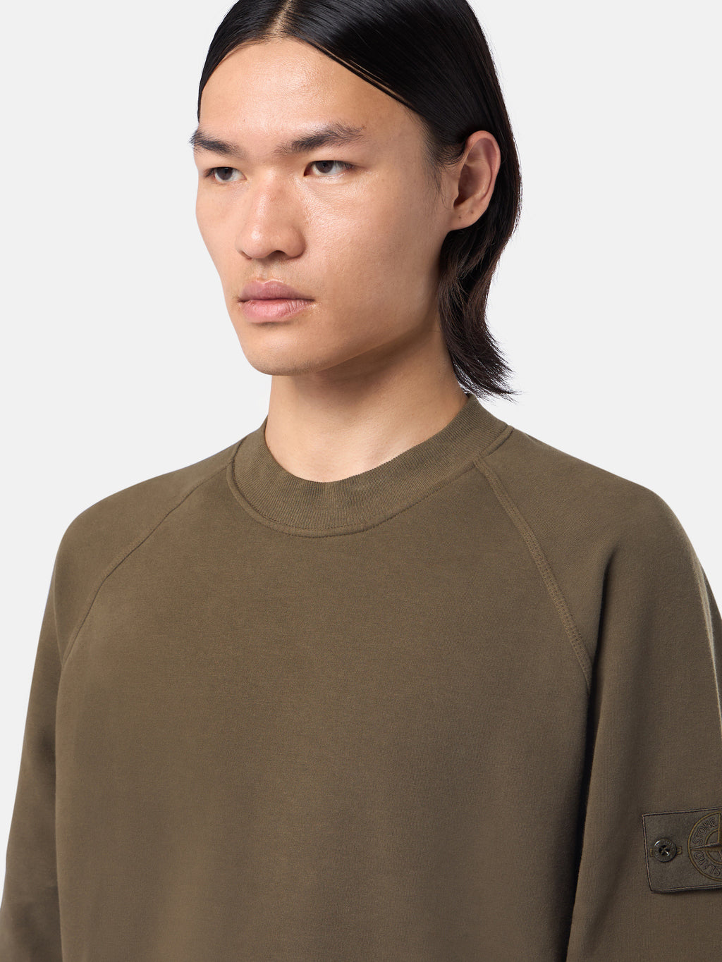 629F7 STRETCH ORGANIC COTTON FLEECE_STONE ISLAND GHOST